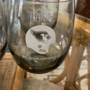 St. Louis Cardinals NFL glasses smoky roly poly glasses, vintage price per glass